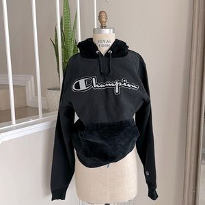 REVERSE WEAVE & CORDUROY HOODIE